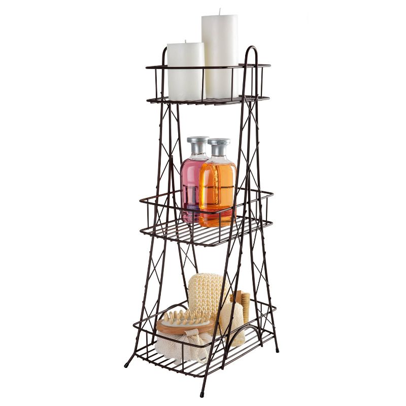 Three Tier Ville Des Lumieres Collection Eiffel Tower Spa Tower Bronze - ELLE DECOR