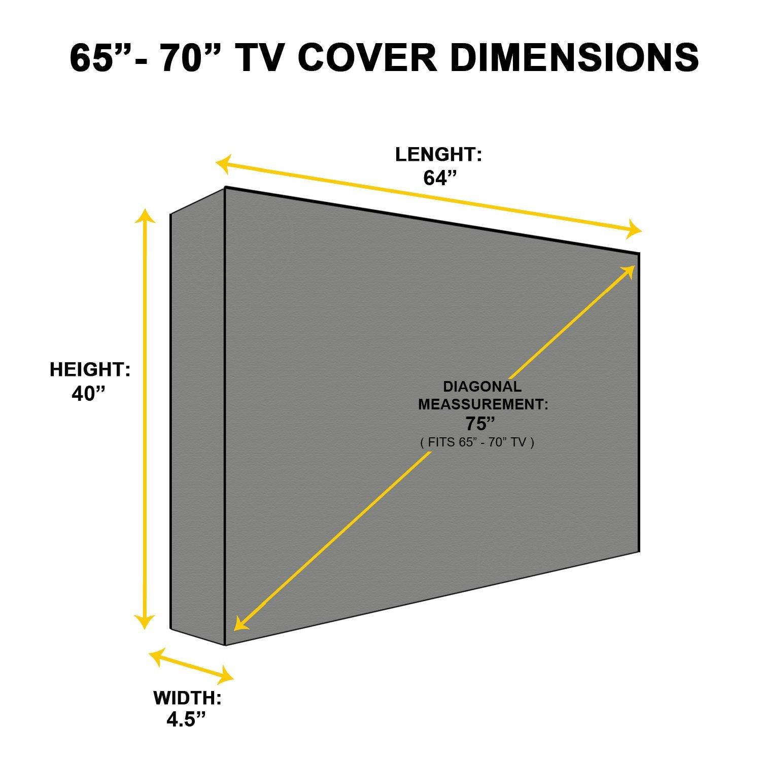 Outdoor TV Cover, Brown Universal Weatherproof Protector for 65''  70'' TV