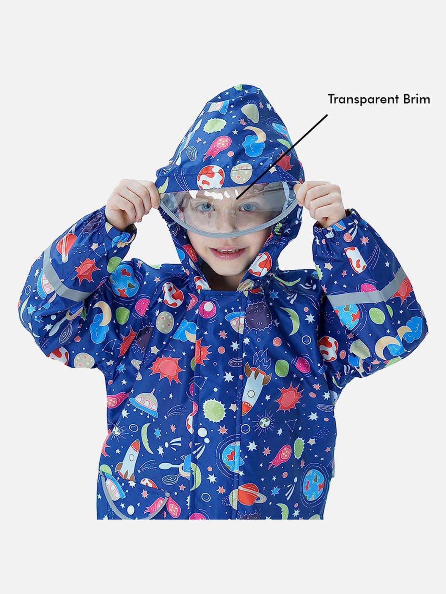 Little Surprise Box Kids Pink Printed Full Sleeves Raincoat