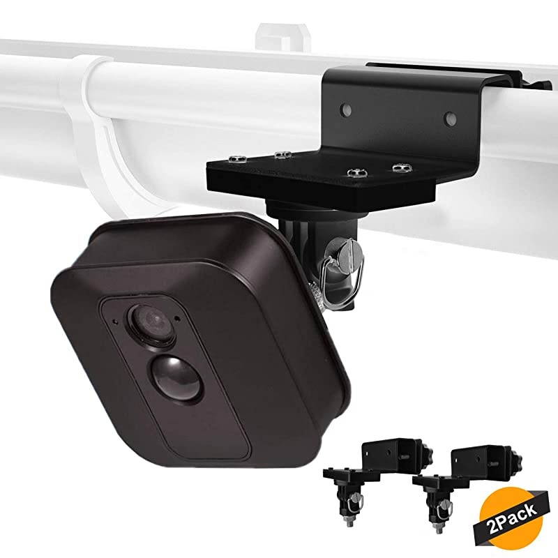 Gutter Mount for Blink XT/XT2 Outdoor Camera with Universal Screw Adapter - Best Viewing Angle for Your Surveillance Camera (2-Pack, Black)