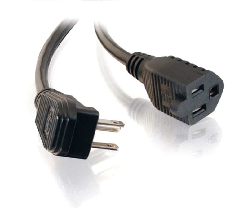 C2G 3ft 18 AWG Flat Plug Power Strip Plus (NEMA 5-15P to NEMA 5-15R) - 3ft