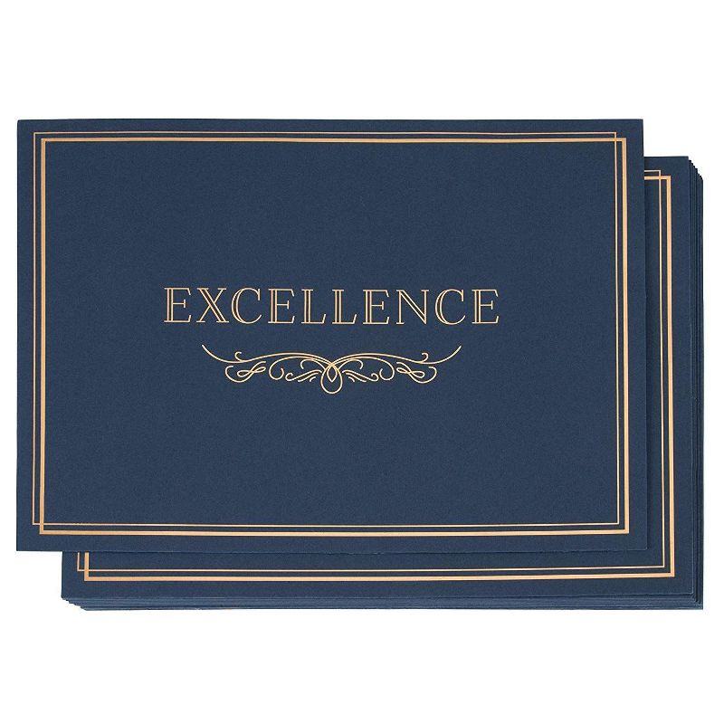 Paper Junkie 12-Pack Excellence Award Certificate Holder Letter Size Diploma Document 11.2 x 8.8 in Blue