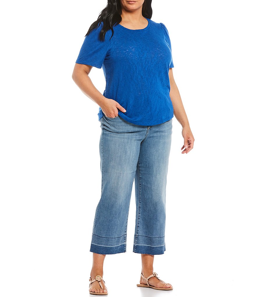 Code Bleu Plus Size Wide Leg Crop Jeans