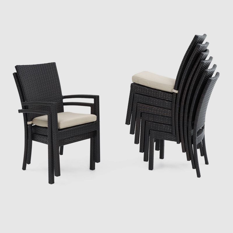 Circi 5pc Outdoor Dining Set - Black and Charcoal - CosmoLiving by Cosmoplitan