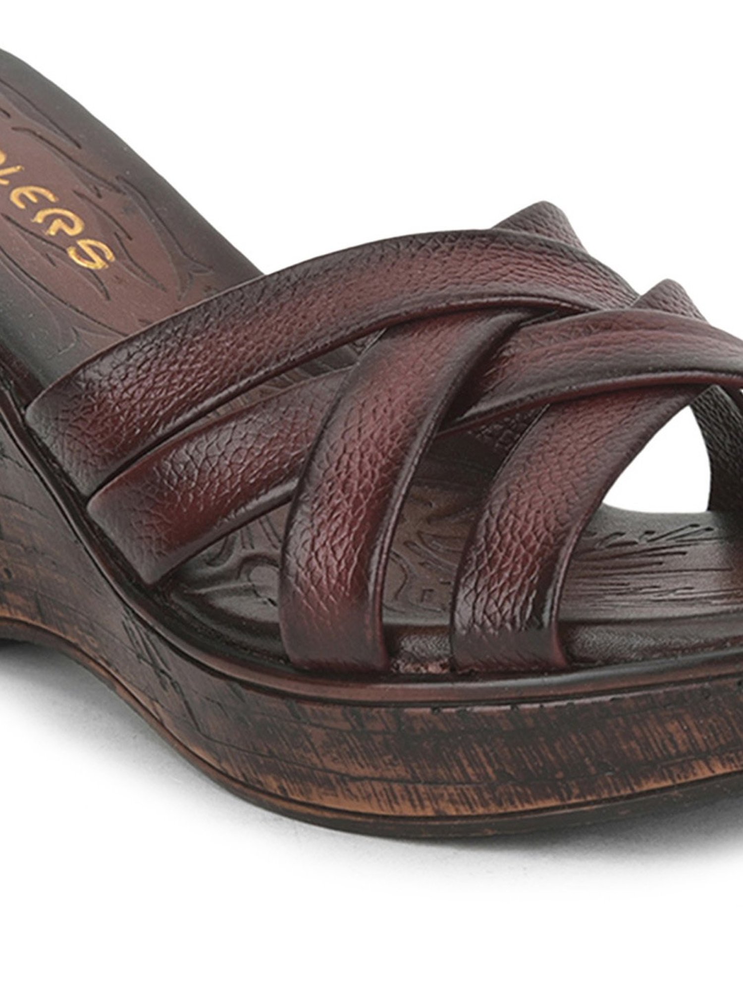 Healers by Liberty Women's TLO-12 Maroon Cross Strap Wedges