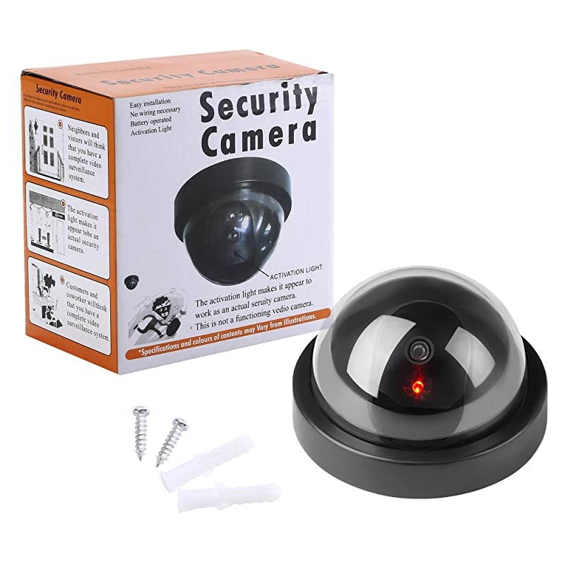 Dome Dummy Fake Security CCTV Dome Camera Simulation Monitor with LED Blinking LightOutdoorIndoor Use for Homes amp Business1 Pack
