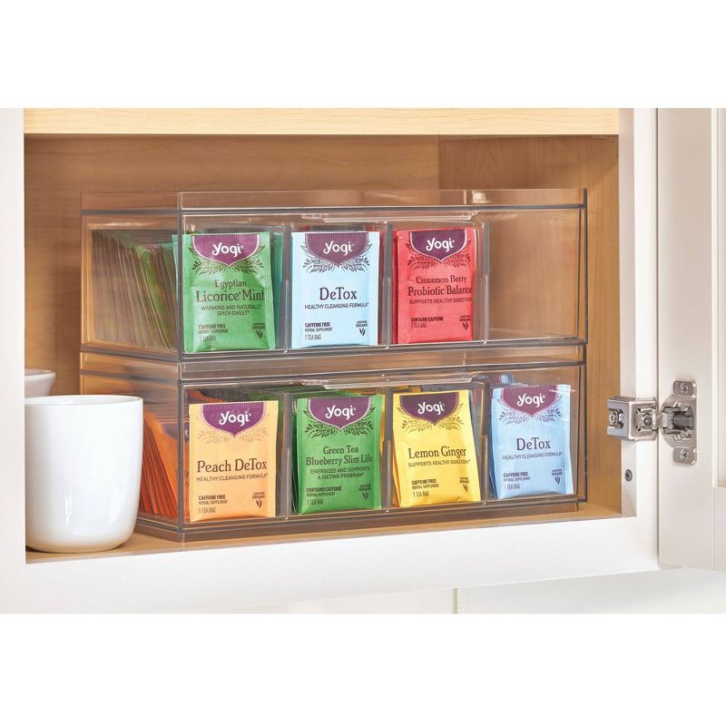 iDESIGN Crisp Tea Storage Organizer Clear