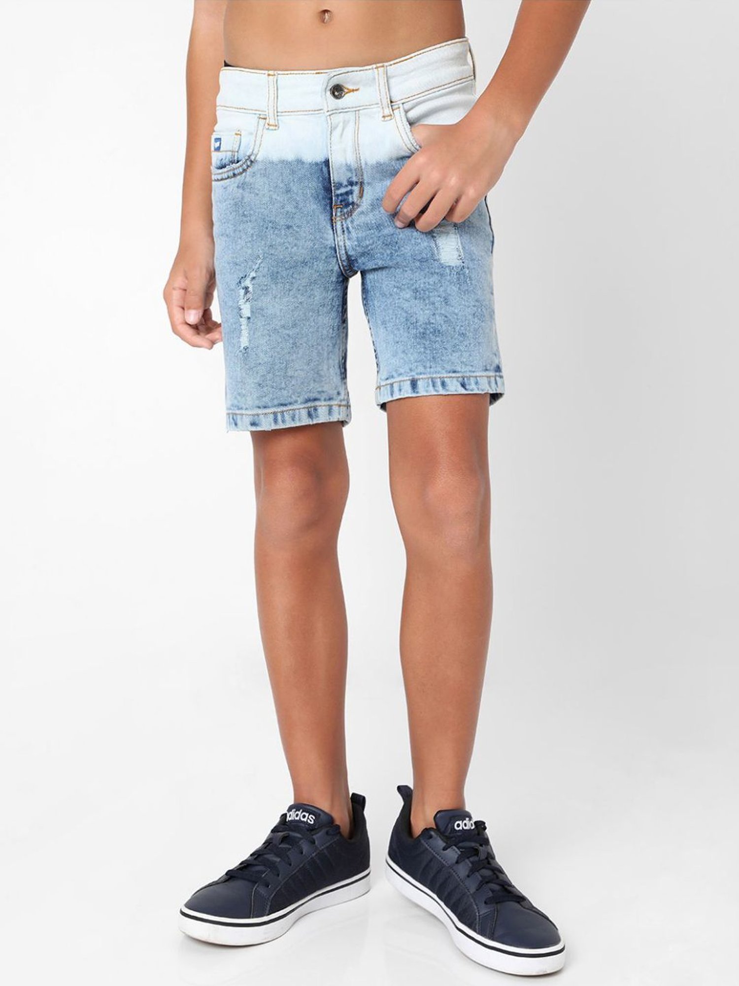 Gas Kids Blue Color Block Shorts