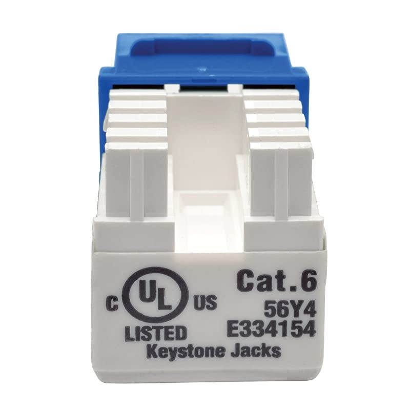 Cat6/5e Blue Wallplate Keystone Jack, Punch-Down/RJ45 F TAA GSA (N238-001-BL)