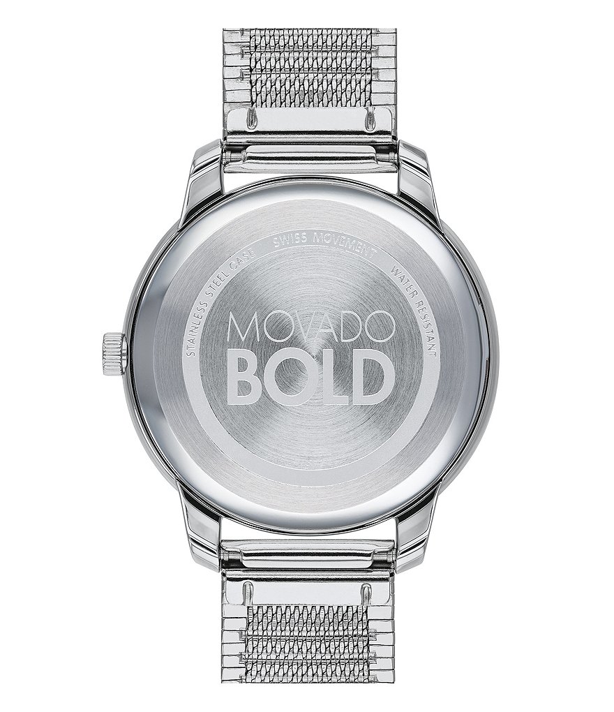 Movado Bold Stainless Steel Pyramid Mesh Bracelet Watch