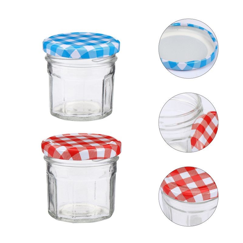 12pcs Glass Jam Honey Storage Jars Pickles Sealed Containers with Lid (100ML)