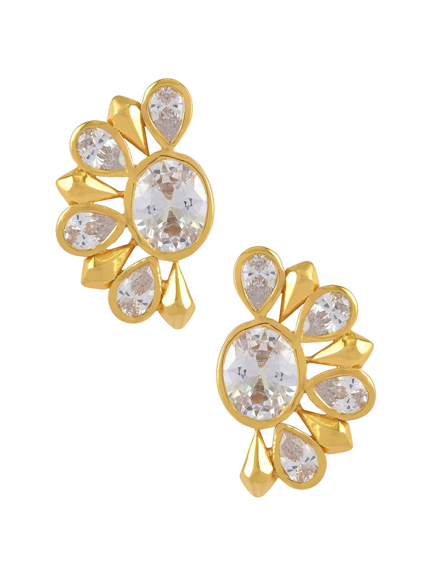 Tribe Amrapali Floral 92.5 Sterling Silver Earrings