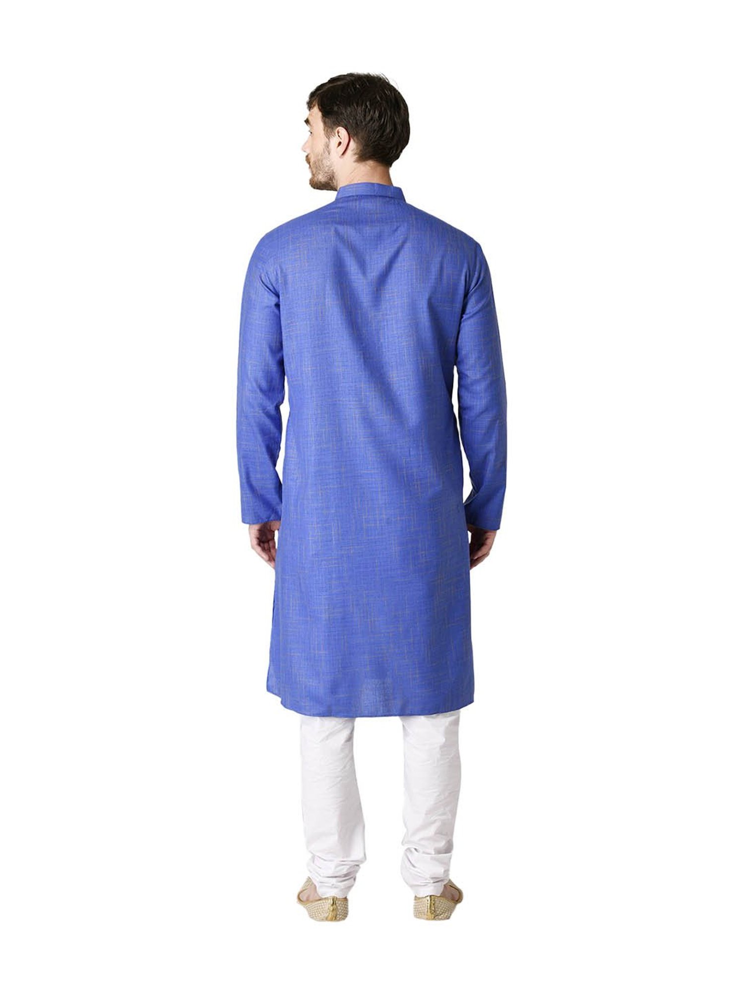 Tabard Blue Checks Kurta & Churidar Set