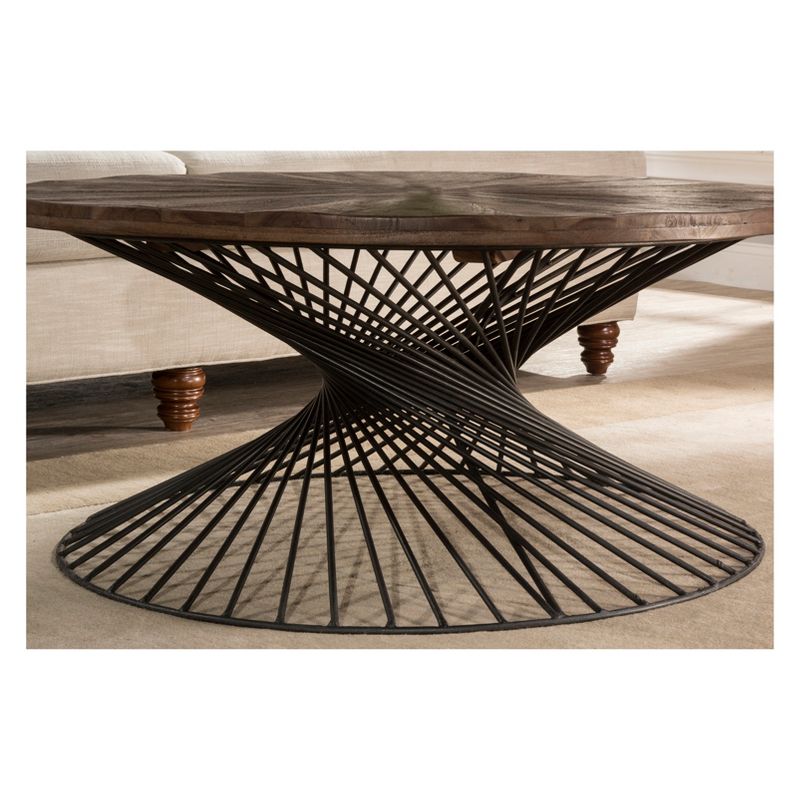 Kanister Coffee Table Wood/Metal Weathered Walnut Finished/Dark Pewter - Hillsdale Furniture