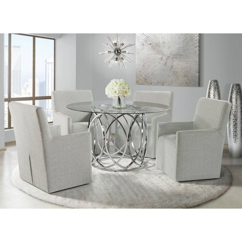 5pc Marcy Standard Height Dining Set Chrome - Picket House Furnishings
