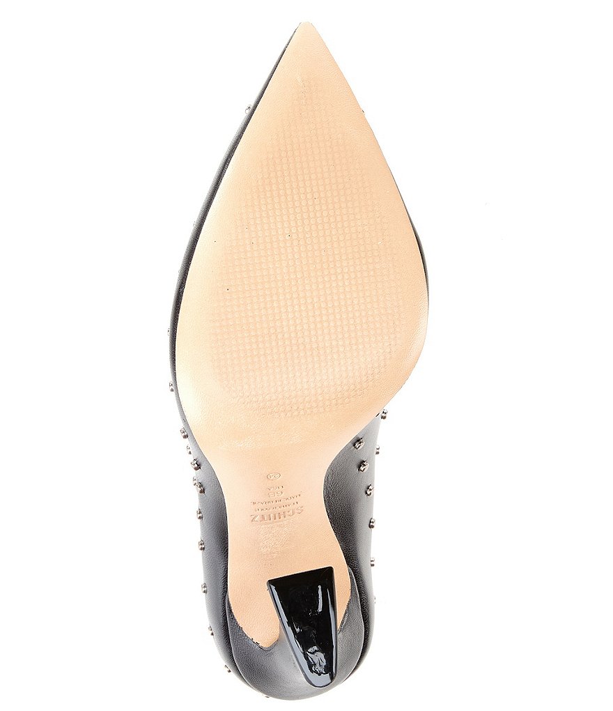 Schutz Belmira Studded Leather Pointed Toe Pumps