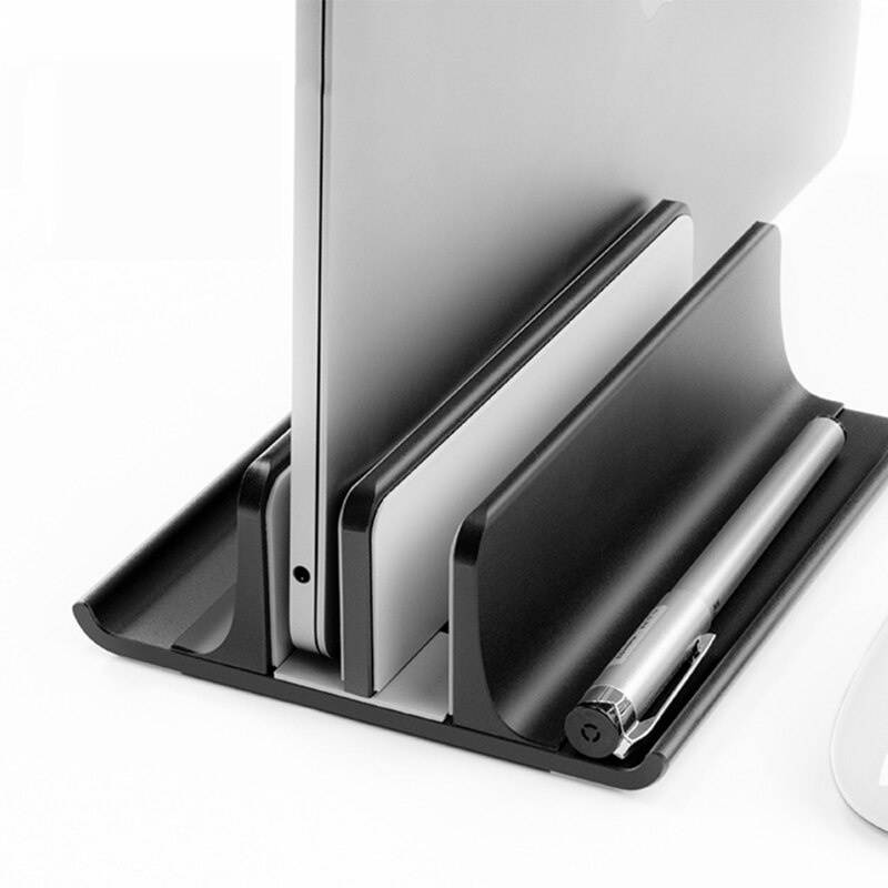 Dual Slot Aluminum Vertical Laptop Stand Laptop Holder Compatible for Notebook G6DC