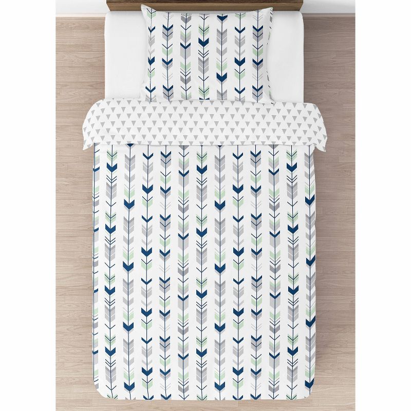 Navy & Mint Mod Arrow Comforter Set (Twin) - Sweet Jojo Designs