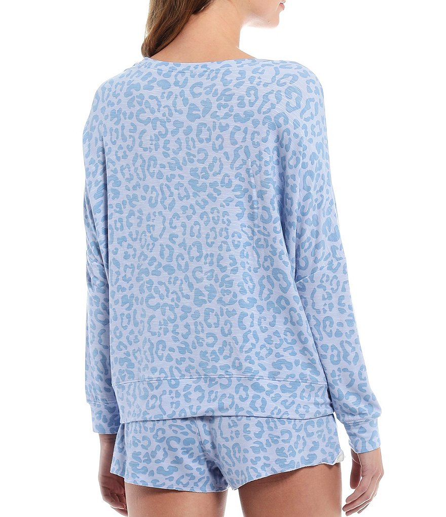 Honeydew Starlite Leopard French Terry Print Coordinating Lounge Sweatshirt