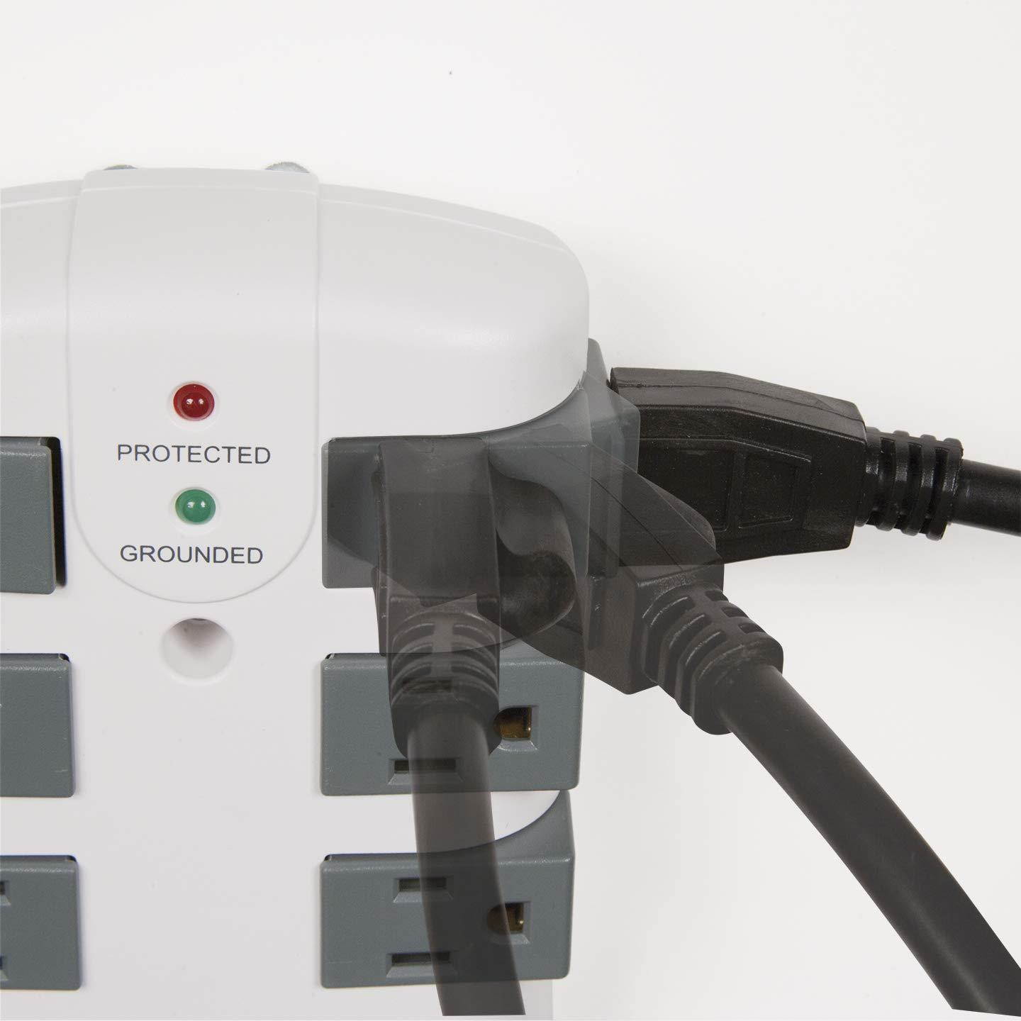 Prime Wire & Cable PB503105 6-Outlet 2160J Swivel Surge Tap White