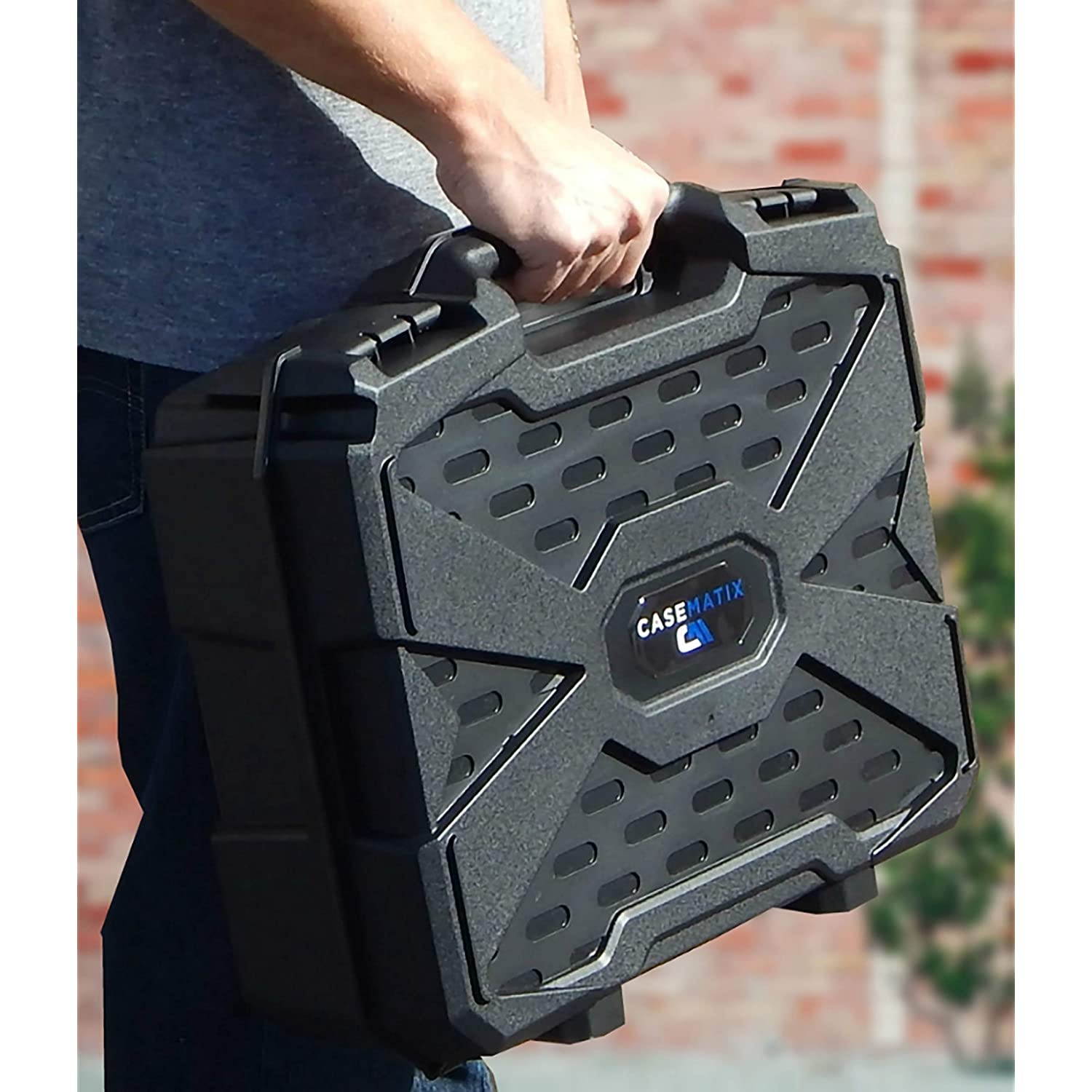 Casematix Studio Mixer Hard Case Fits Rode RODECaster Pro Podcast Production Studio Podcasting Microphone and Accessories, Red Padded Foam Protection