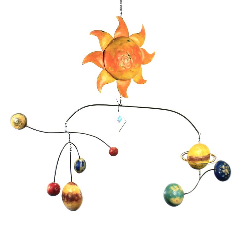 Home & Garden 28.5" Solar System Metal Mobile Handcrafted Gold Crest Distributing  -  Decorative Garden Stakes
