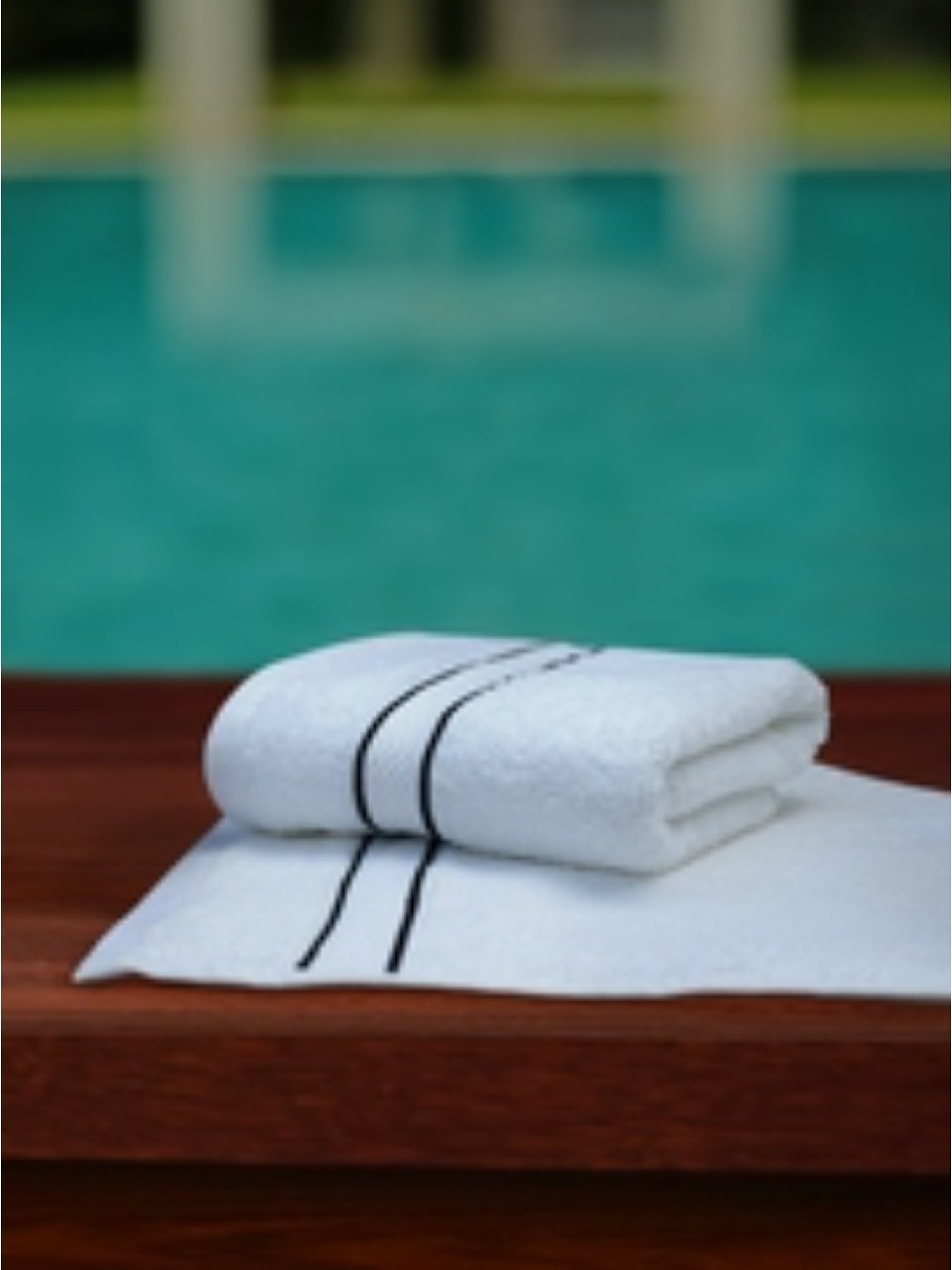 Petal Home White & Black Solid Cotton Hand Towels - Set of 2