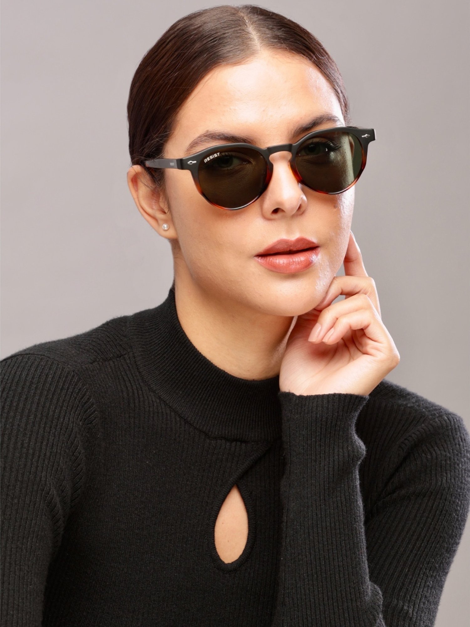 Resist Eyewear Brown Wayfarer uv protected Unisex Sunglasses