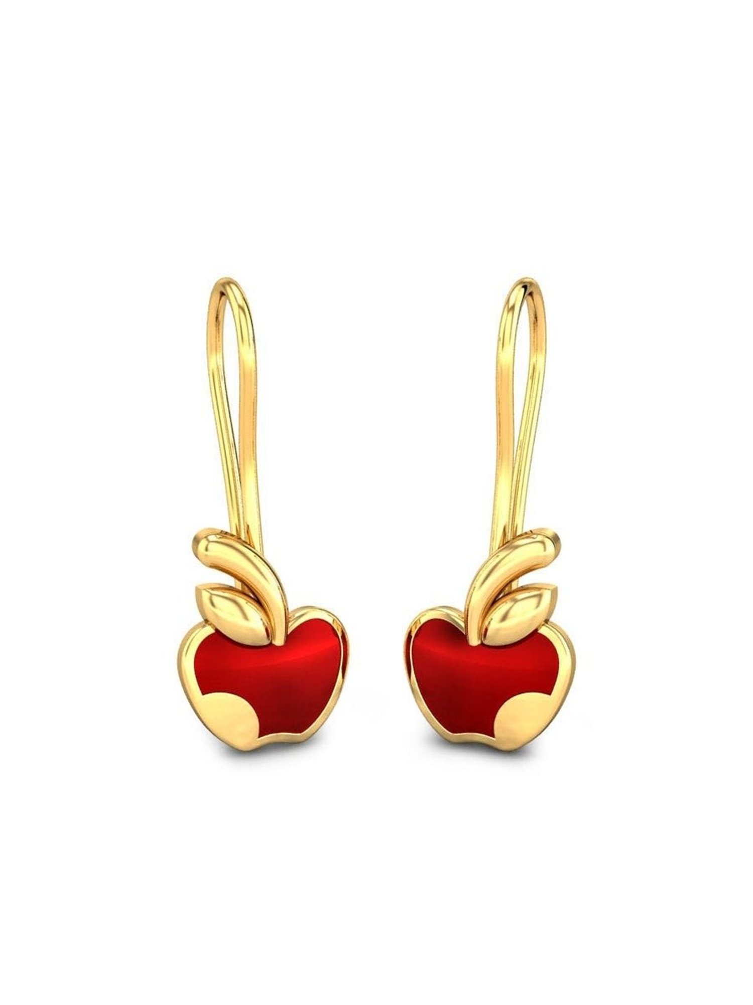 Candere by Kalyan Jewellers 18k BIS Hallmark Yellow Gold Drop Earrings