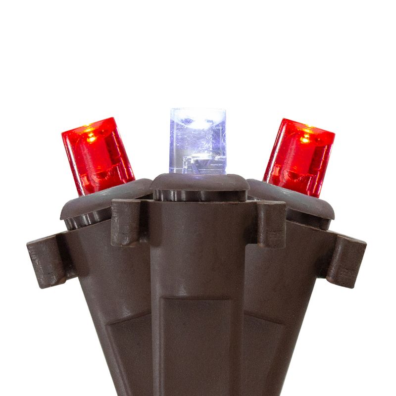 Northlight 4' x 6' Red and White Micro LED Net Style Christmas Lights, Brown Wire