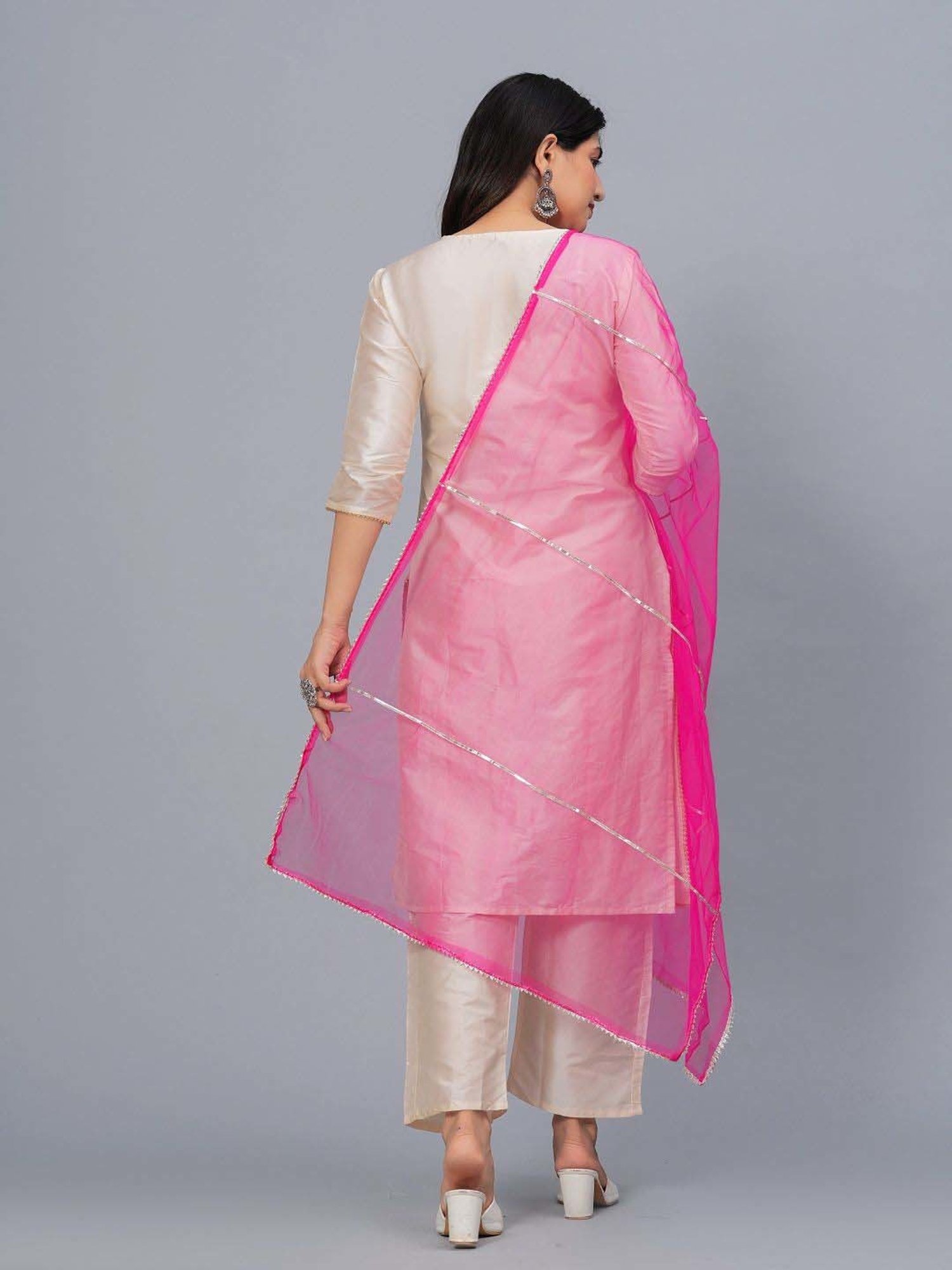 Stylum Pink Striped Dupatta