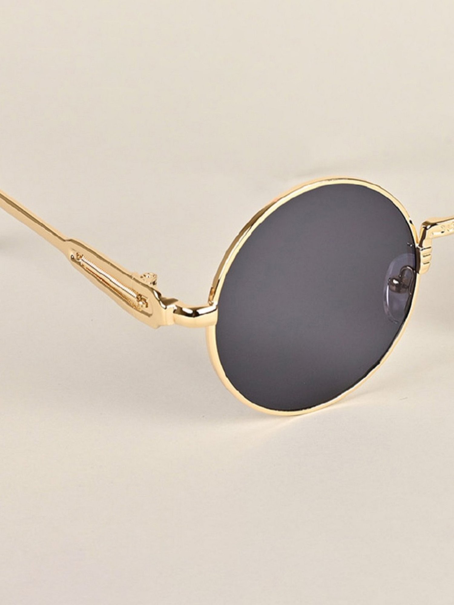 Voyage Black Round UV Protection Unisex Sunglasses