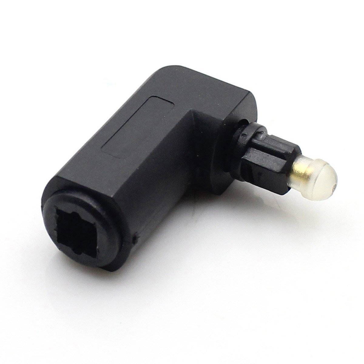 HTTX Toslink 90 Degree Male to Female Digital Optical Audio Cable Adapter (2-Pack)
