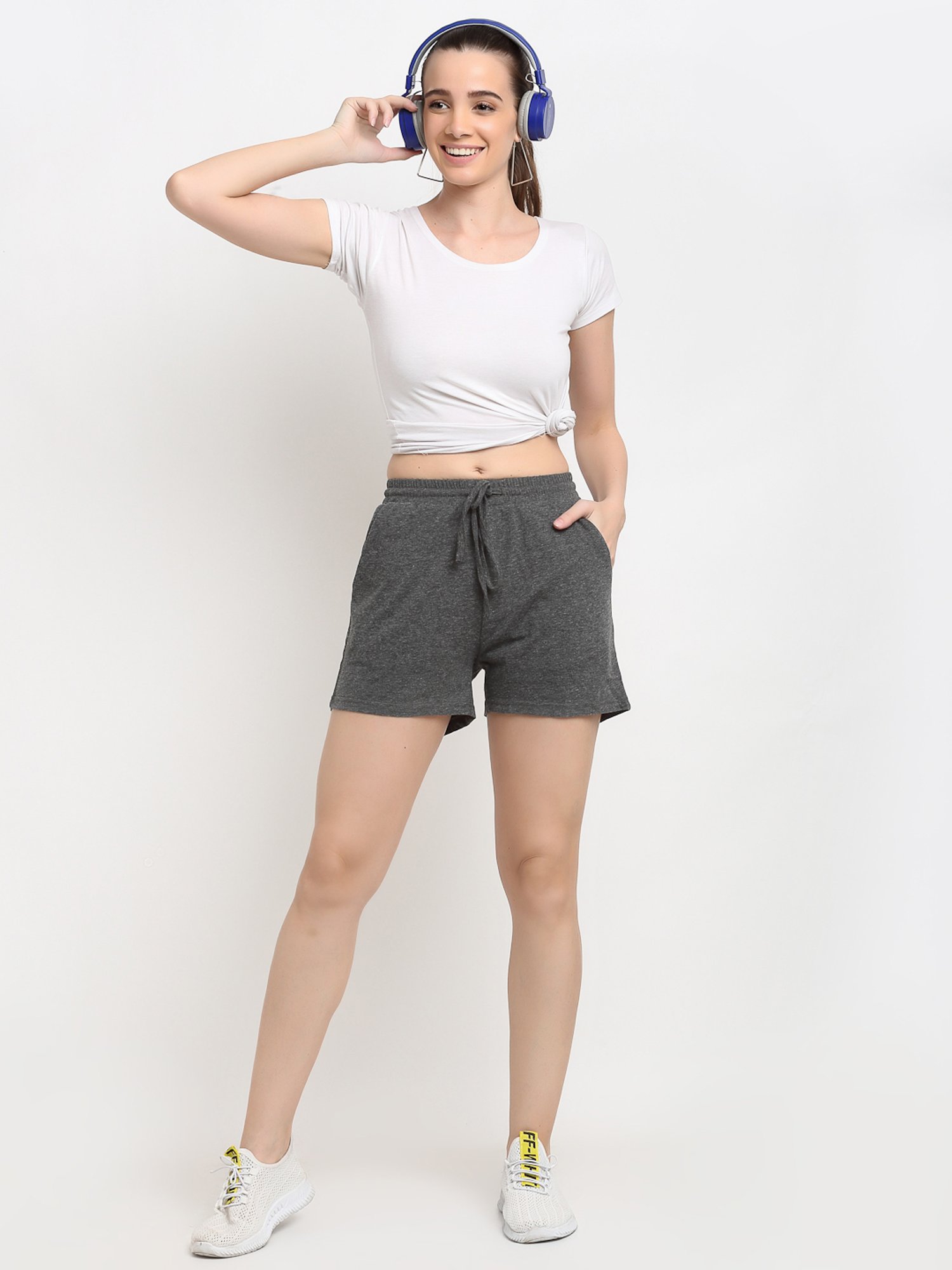 BRINNS Dark Grey Regular Fit Mid Rise Shorts