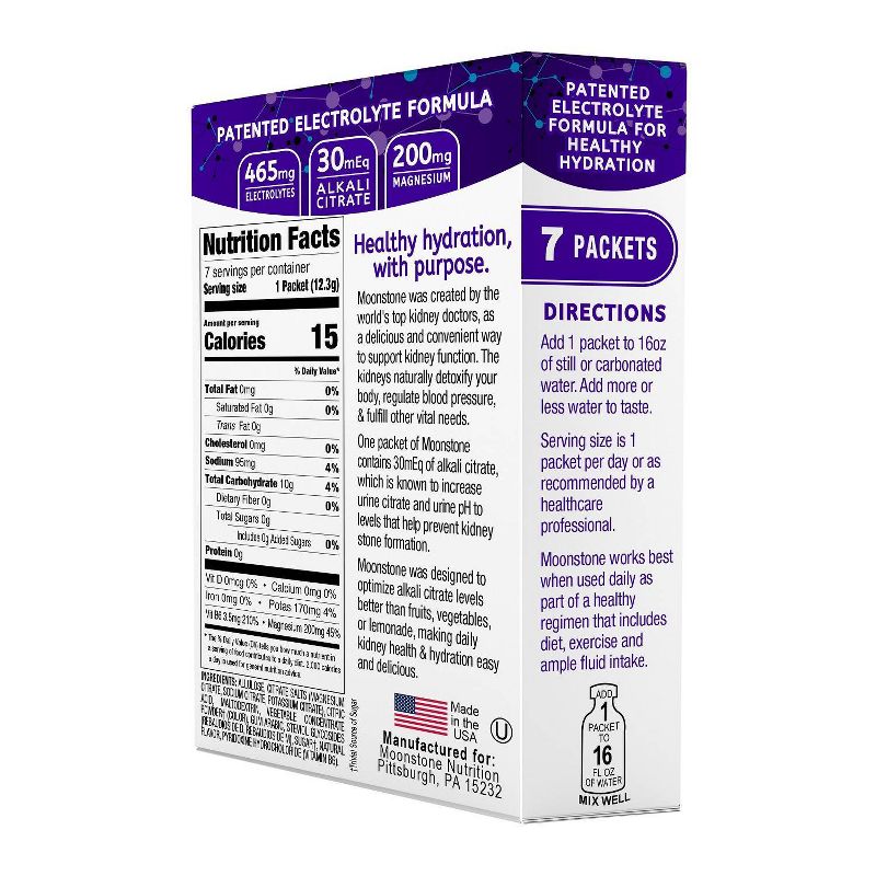 Moonstone Kidney Health Drink Mix - Cranberry Raspberry - 7ct/2.8oz