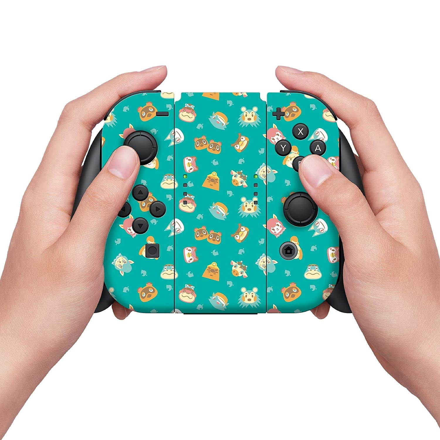 Controller Gear Authentic and Official Licensed Animal Crossing - "Teal Icons" Nintendo Switch Skin Set - Nintendo Switch