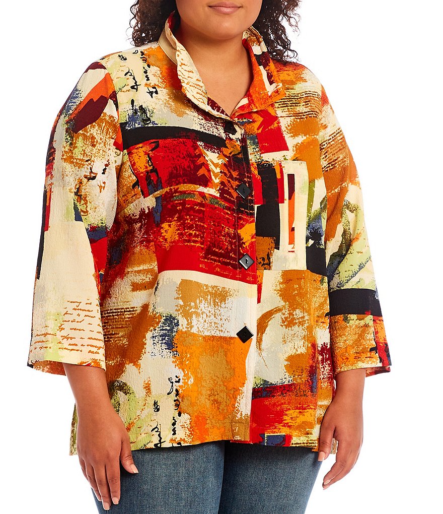 Bryn Walker Plus Size Pira Ponti Sleeveless Jewel Neck Oversized Tank