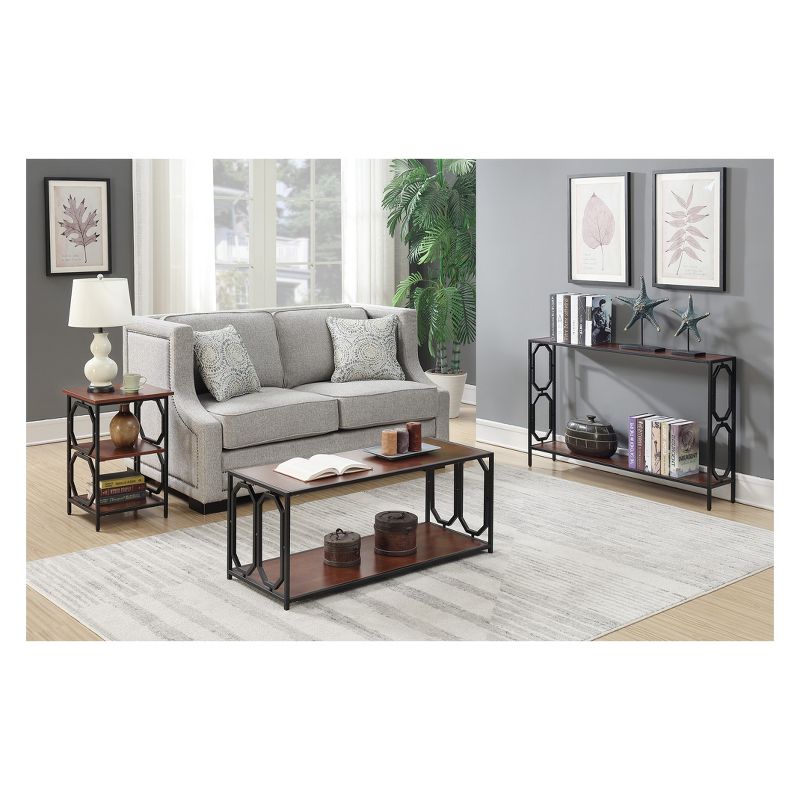 Omega Metal Frame Coffee Table Cherry/Black - Breighton Home