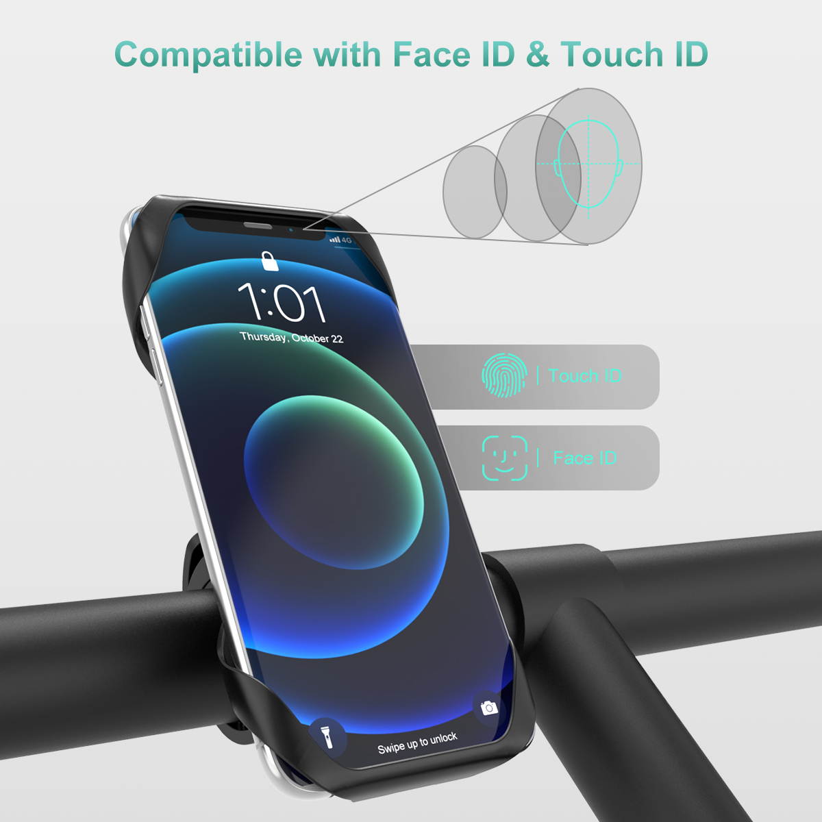 Minthouz Bike Phone Holder, Motorcycle Phone Mount, Bicycle Phone Mount, 360&deg;Rotational Mountain Dirt Bike & Scooter Handlebar & Motorcycle Phone Holder, for 4.5''-7'' Cellphones