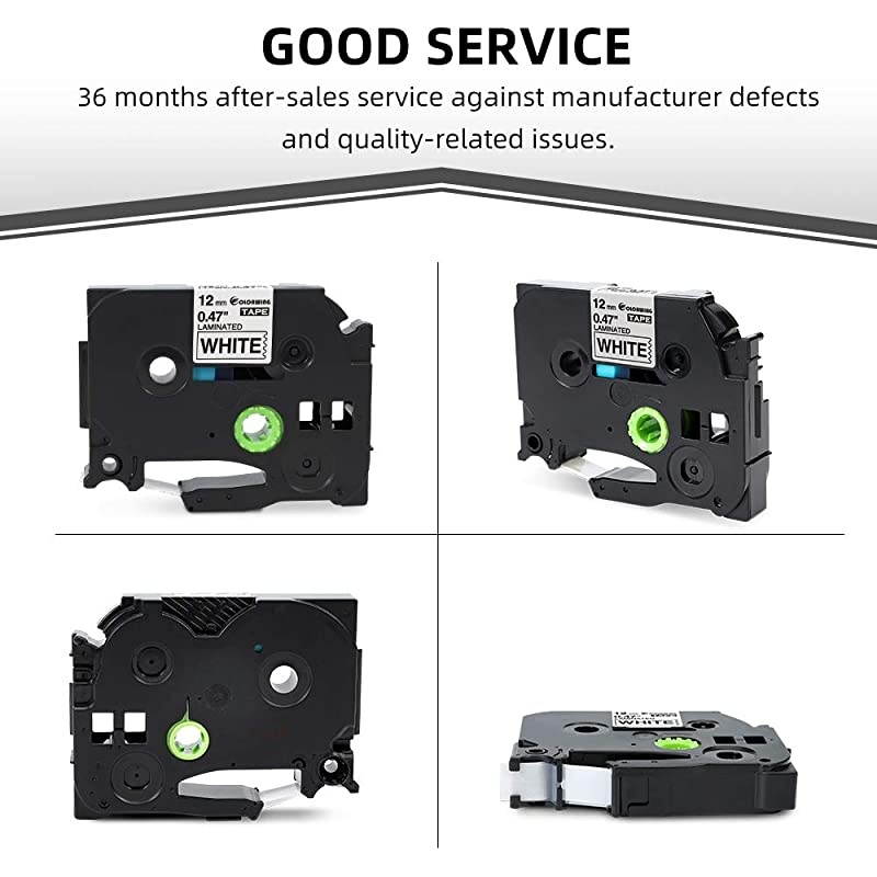 Compatible Label Tape Replacement for Brother Ptouch TZe-231 TZe231 TZ-231 TZ231 12mm 0.47 inch Laminated TZe TZ Label Tape, Black on White, for Brother PTD210 PTH110 PTD400 PTD600, 4 Pack