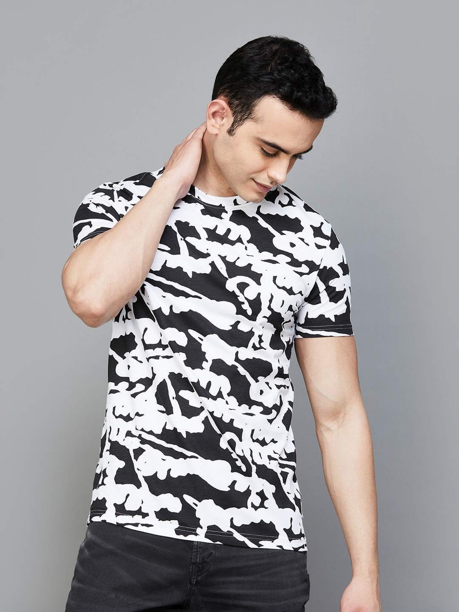 Forca by Lifestyle Multicolored Cotton Regular Fit Printed T-Shirts