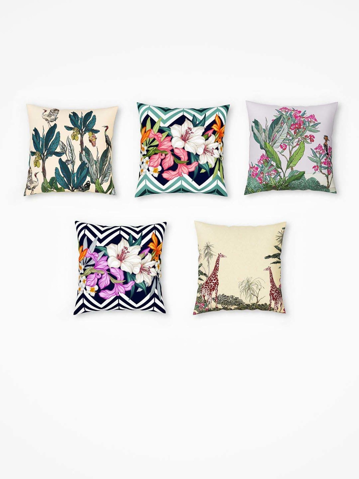 Swayam Multicolor Cotton 40 cm x 40 cm Cushion Covers - Set of 2