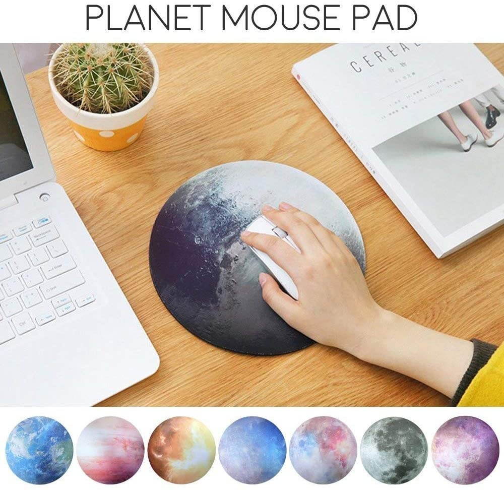Seninhi Mouse pad Planet Star Universe Individual Fashionable Flexible Tiny Popularity Space Star Round Star Series (Pluto)
