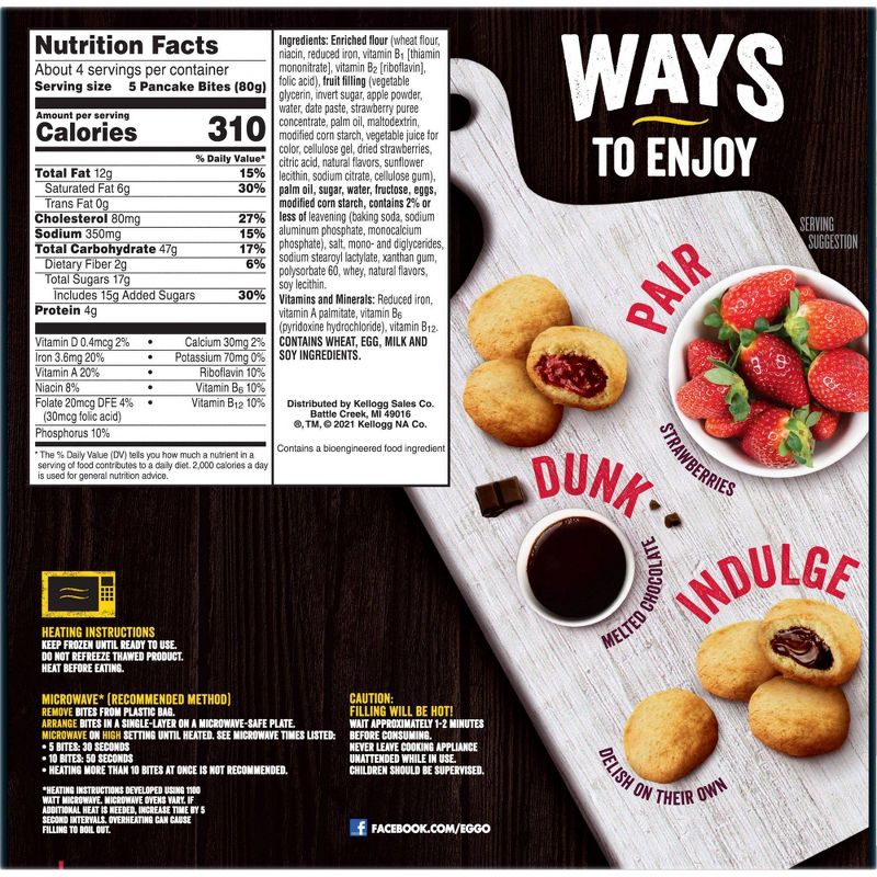 Eggo Frozen Strawberry Stuffed Pancake Bites - 10.2oz