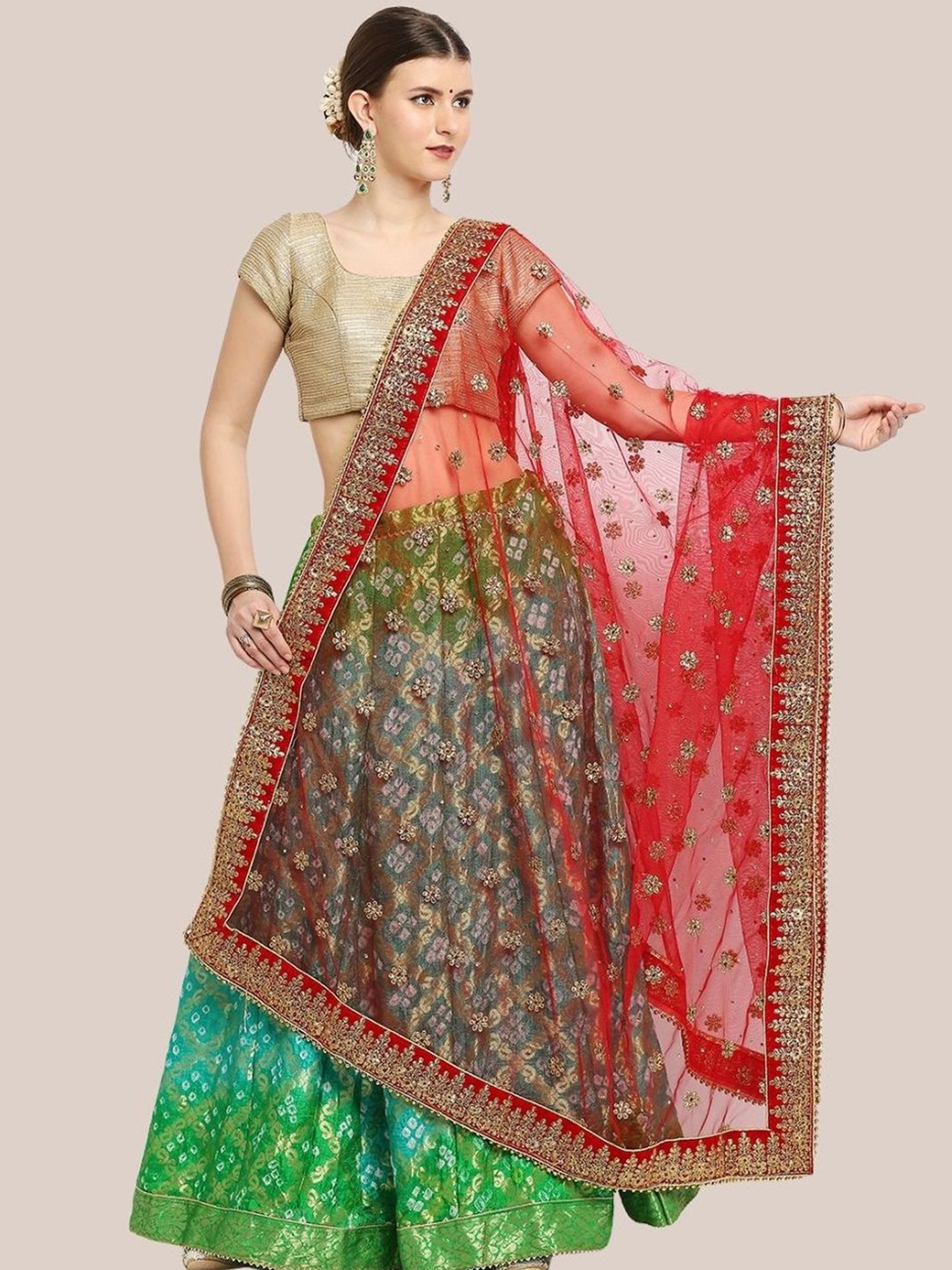 Stylum Red Plain Dupatta