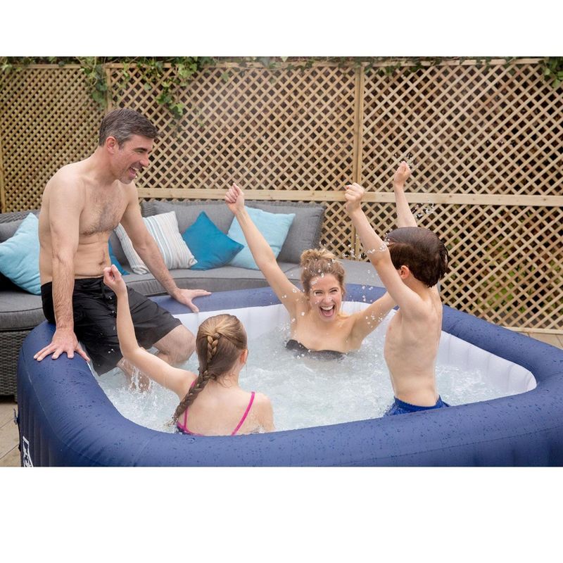 6-Person Portable Inflatable Spa Hot Tub Bundled w/ Attachable Cup Holder
