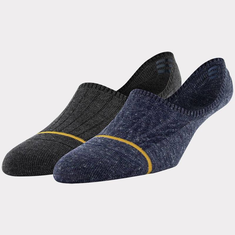 Signature Gold by GOLDTOE Men's Native Nomad Invisible Loafer Socks 2pk - Black/Peacoat 6-12.5