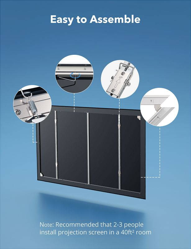 Projector Screen, VAVA 100&rdquo; 4K Ultra HD 16:9 Ambient Light Rejecting Fixed Frame Projector Screen, Ceiling Light Rejecting Projection Screen for Ultra-Short Throw Projectors