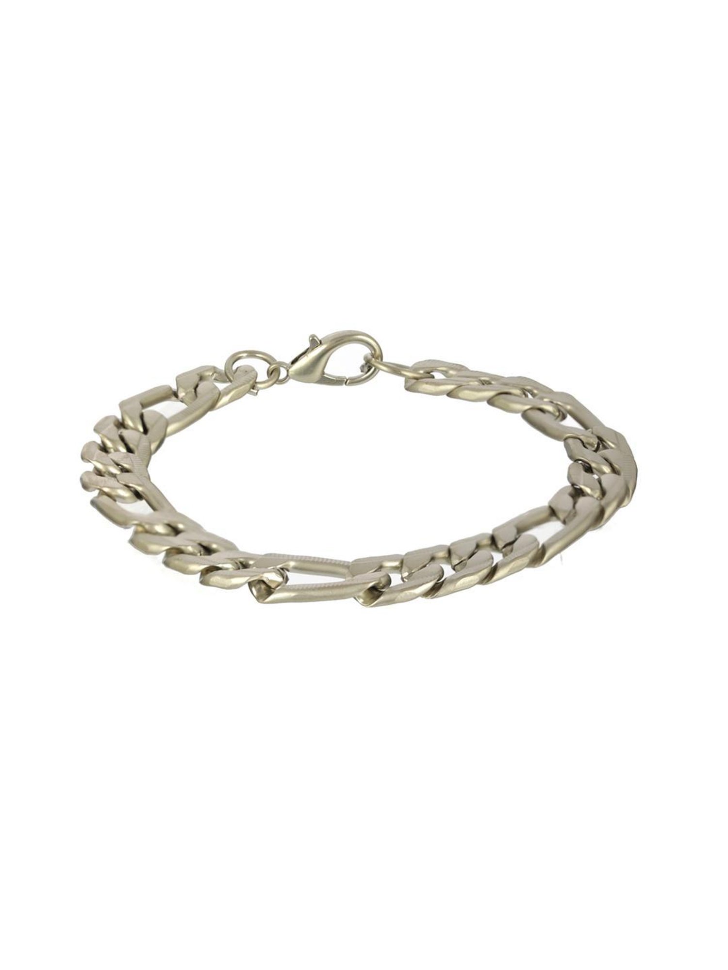 Bold by Priyaasi Figaro Link Chain Silver-Plated Bracelet for Men
