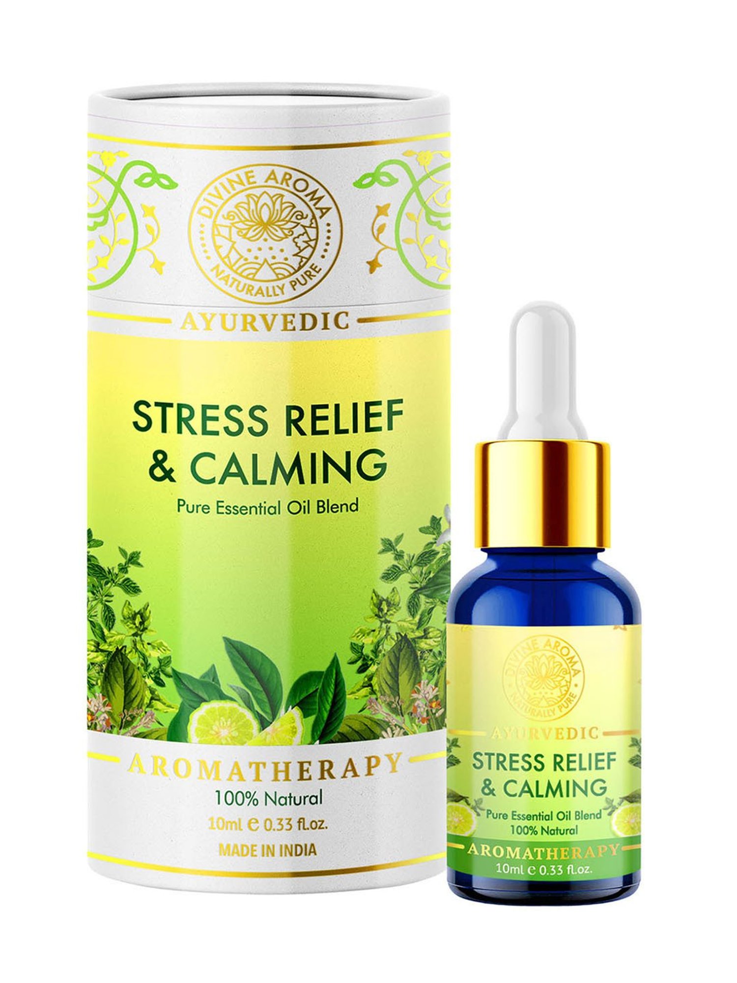 Divine Aroma Stress Relief and Calming Essential Oil Blend - 10 ml